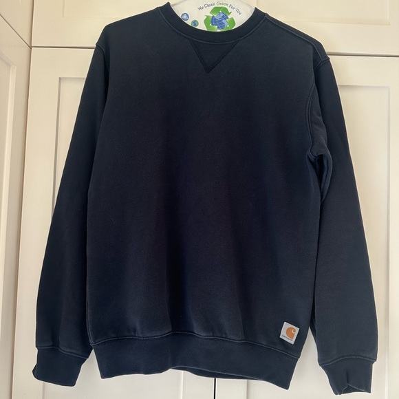 Carhartt Loose Fit Men's Size Small Navy Blue Crewneck Sweatshirt - Picture 2 of 7